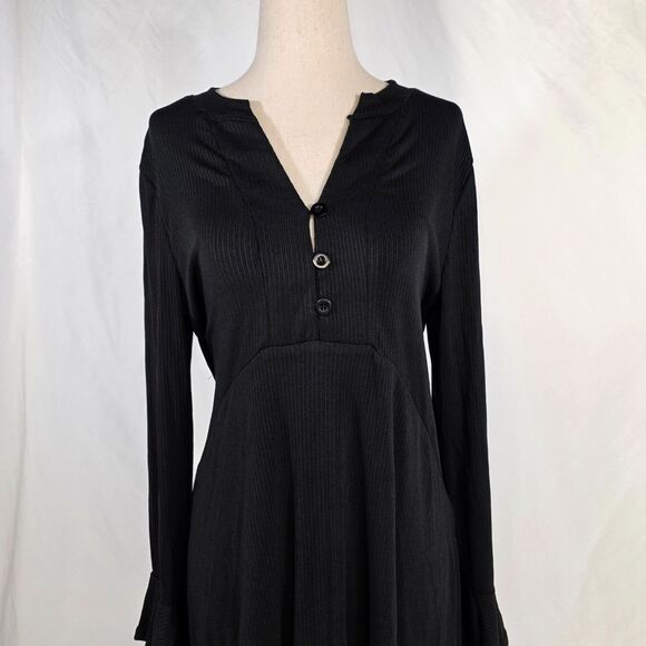 Gypsy Style Slinky BabyDoll Dress with Fluted Arms Size Small - Picture 2 of 10